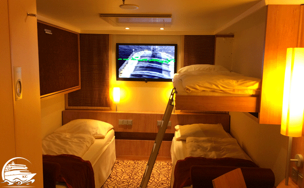 Pullman Betten in einer Innenkabine auf AIDAmar