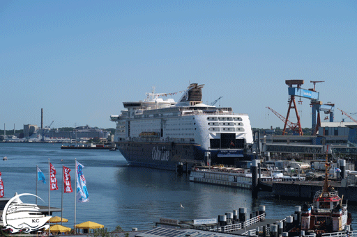 Norwegenkai Kiel Blick auf ein Color Line Schiff am Norwegenkai in Kiel